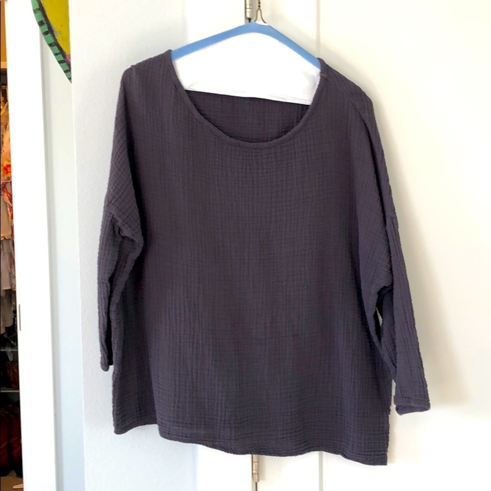 Felicite Grey Gauze Top